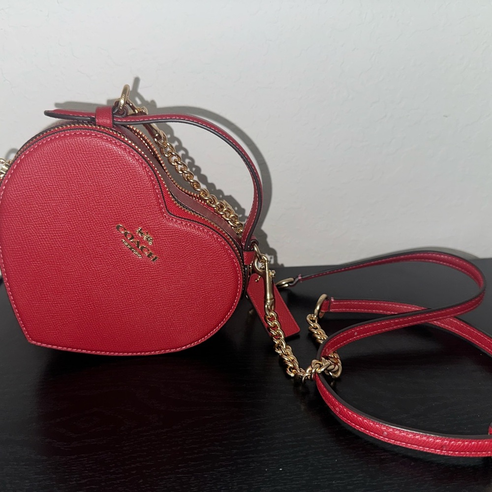 Coach 2023 Valentines Day Red Leather Heart Crossbody Bag LIMITED EDITION - Picture 2 of 11